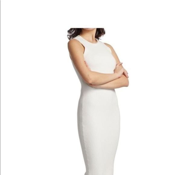 Alice + Olivia Brooklynne Ribbed midi dress size large NWT - Picture 2 of 9